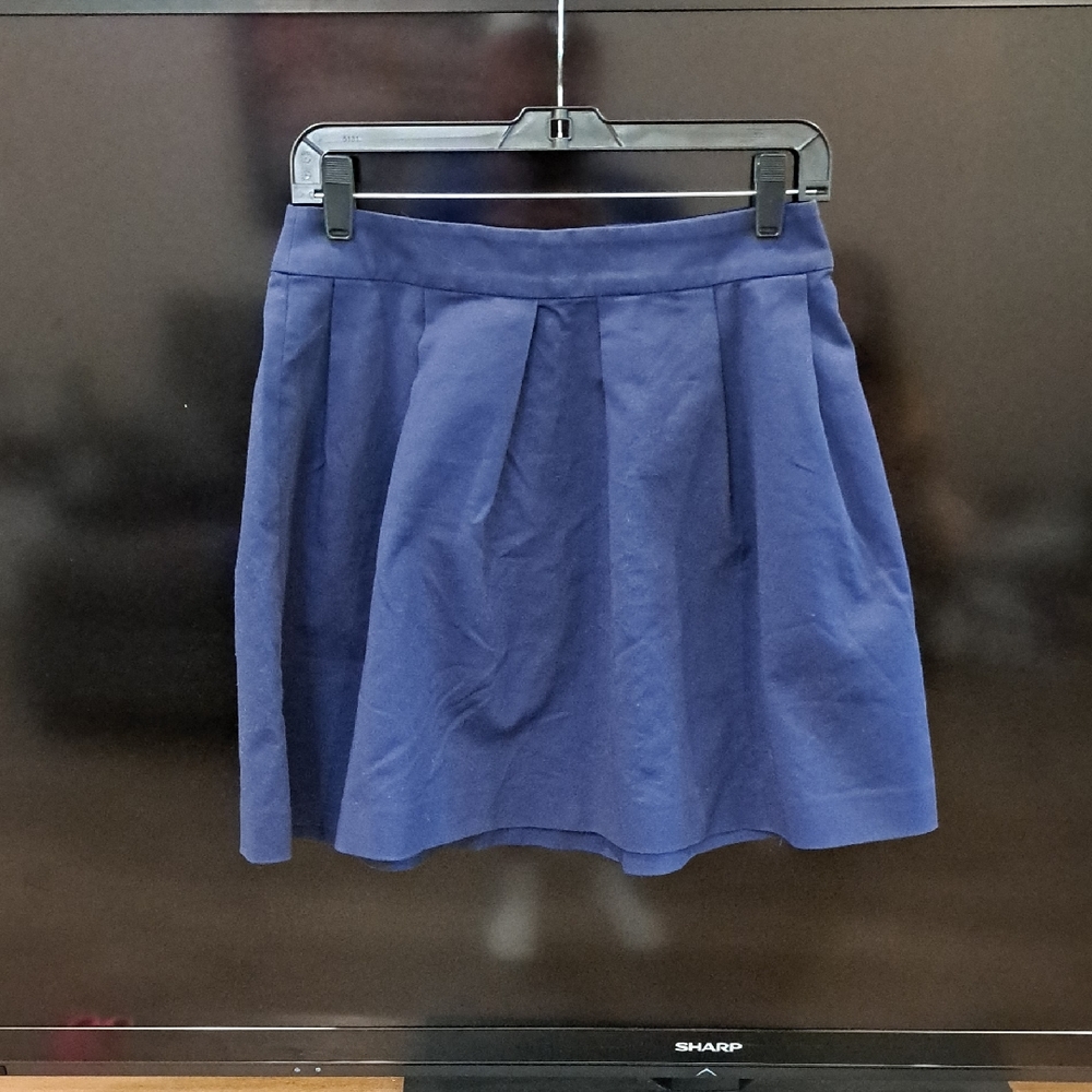 LOFT Blue Skater Mini Skirt with Pleats